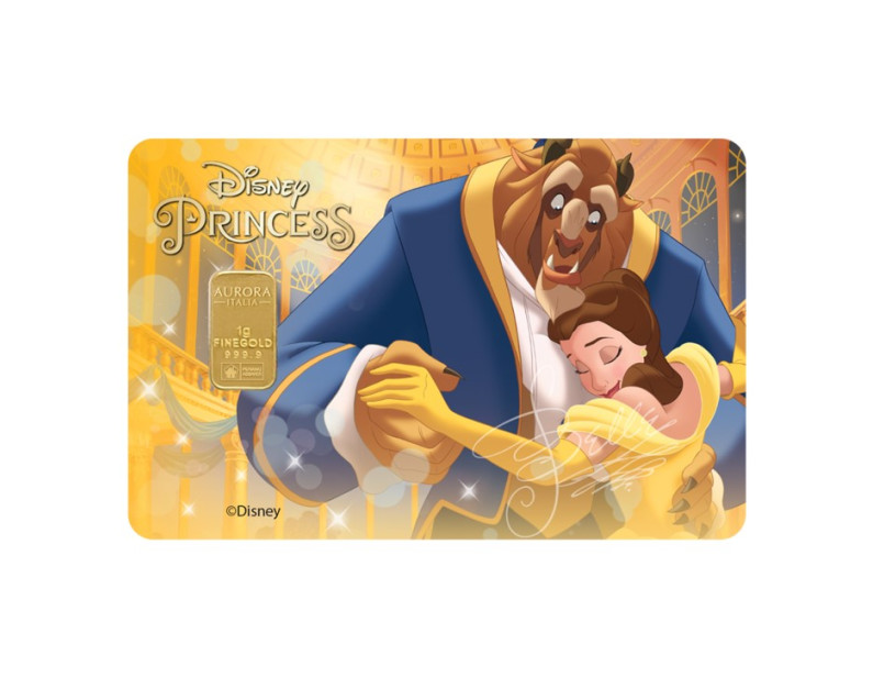 DISNEY x AURORA ITALIA (1g) 999.9 Princess Collection - Belle Limited Edition Gold Bar