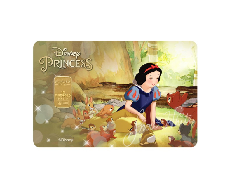 DISNEY x AURORA ITALIA (1g) 999.9 Princess Collection - Snow White Limited Edition Gold Bar