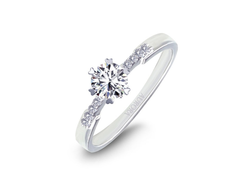 AUROSES Solitaire Ring Sterling Silver