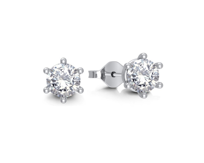 Auroses Six Prong Solitaire Stud Earrings 