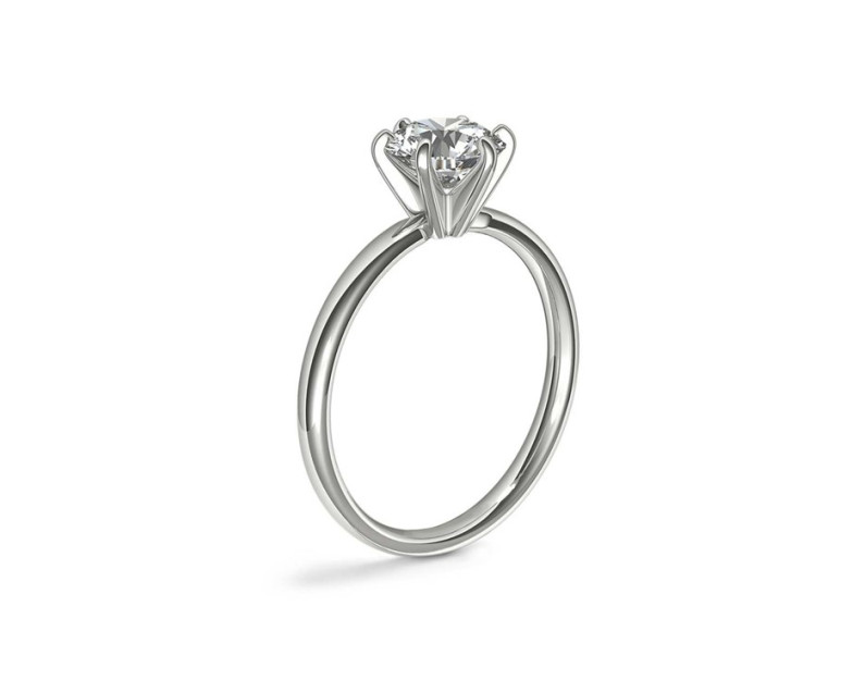 AUROSES Solitaire Ring Sterling Silver