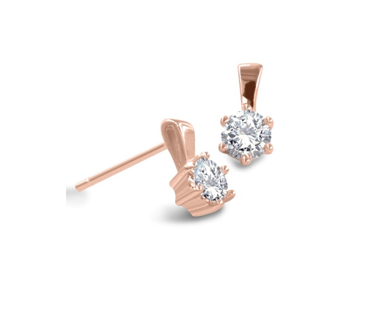 Auroses Six-Prong Solitaire Stud Earrings