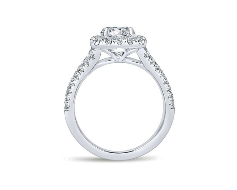 AUROSES Split Shank Halo Ring Sterling Silver