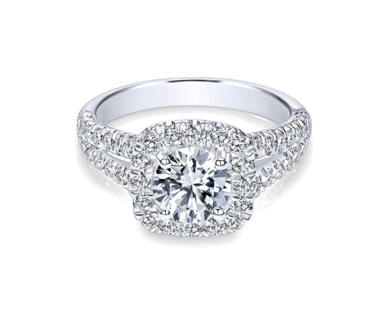 AUROSES Split Shank Halo Ring Sterling Silver