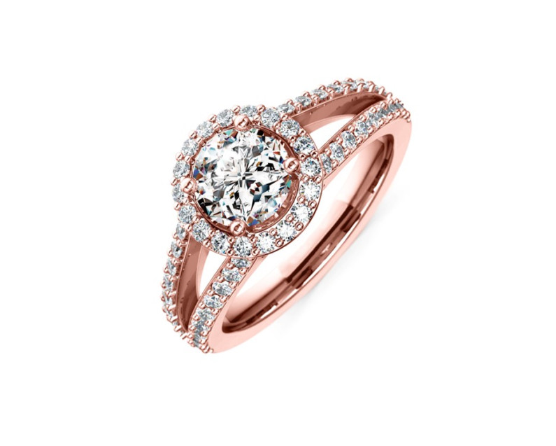Auroses Split Shank Halo Ring