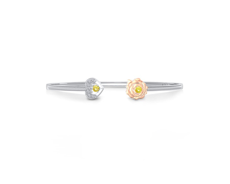 DISNEY x AURORA ITALIA Beauty & The Beast Rose And Fangs Bangle 