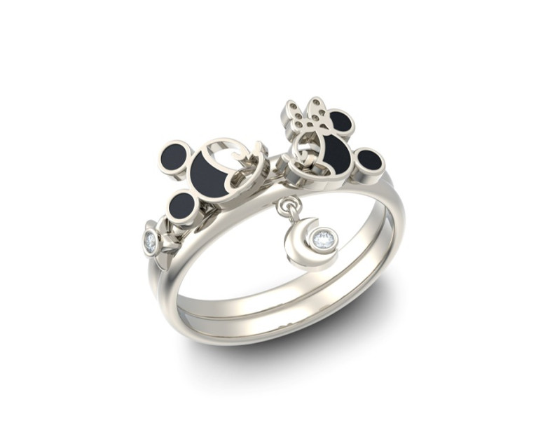 DISNEY x AURORA ITALIA Mickey Minnie Starry Moon Night Ring