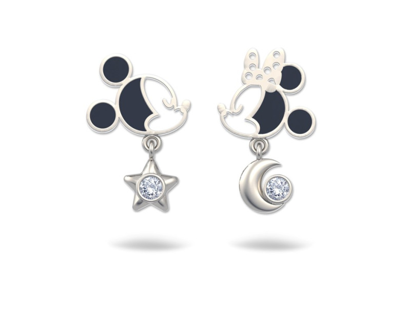 DISNEY x AURORA ITALIA Mickey Minnie Starry Night Stud Earrings