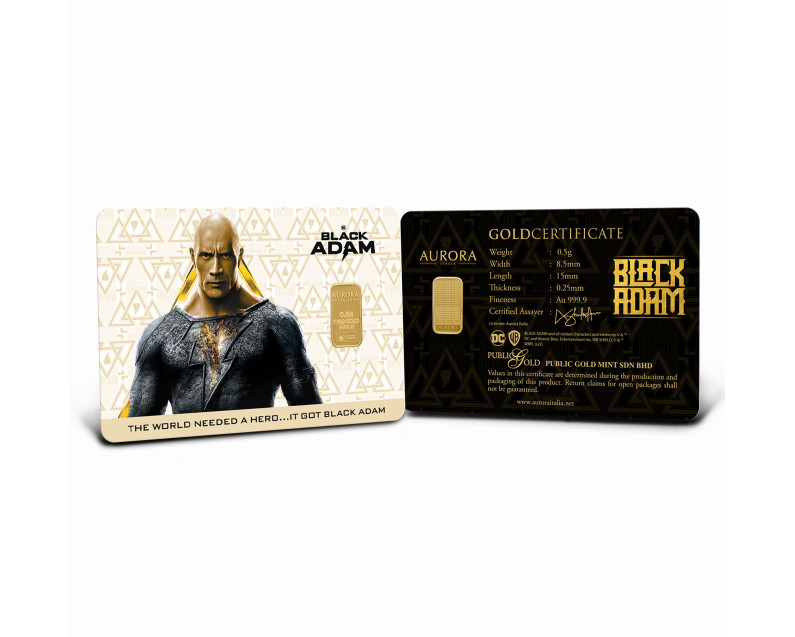 DC x AURORA ITALIA (0.5g) 999.9 Black Adam Limited Edition Gold Bar