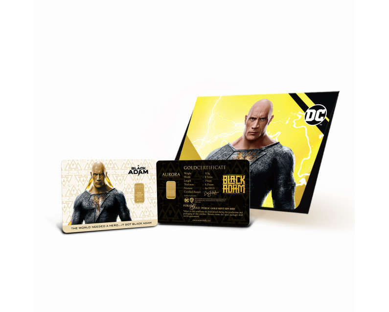 DC x AURORA ITALIA (0.5g) 999.9 Black Adam Limited Edition Gold Bar