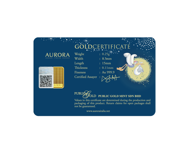 [NEW LAUNCH] DISNEY X AURORA ITALIA (0.25g) 999.9 Dumbo Bundle of Joy Limited Edition Gold Bar