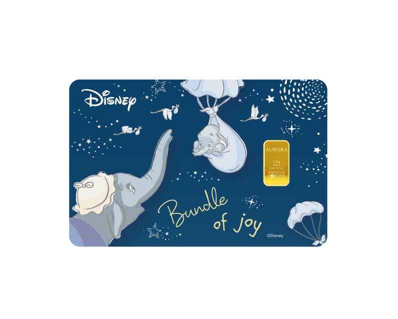[NEW LAUNCH] DISNEY X AURORA ITALIA (0.25g) 999.9 Dumbo Bundle of Joy Limited Edition Gold Bar