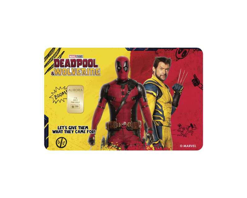 Marvel x AURORA ITALIA (0.5g) 999.9 Deadpool & Wolverine Limited Edition Gold Bar