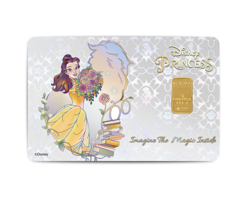 DISNEY x AURORA ITALIA (1g) 999.9 Princess Collection - Belle 2 Limited Edition Gold Bar
