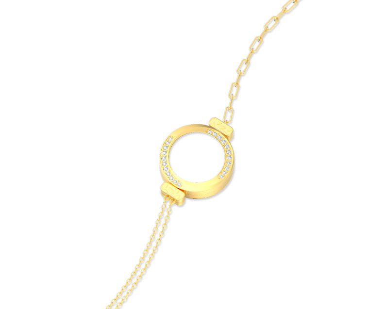 AURORA ITALIA Auroses Medallion Bracelet with (1g) 999.9 The Flash Limited Edition Gold Bar