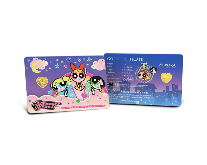WARNER BROS X AURORA ITALIA (1g) 999.9 The Powerpuff Girls Limited Edition Gold Bar