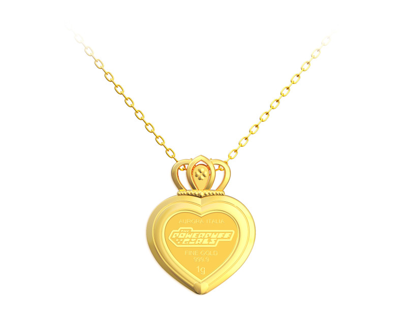 AURORA ITALIA Princess Pendant  24K Gold Plated (1g 999.9 Powerpuff Set)