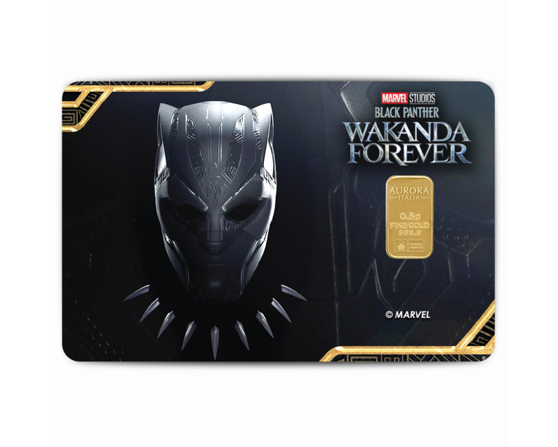 MARVEL x AURORA ITALIA (0.5g) 999.9 Black Panther: Wakanda Forever Limited Edition Gold Bar