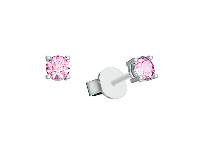 Auroses Hermosa Solitaire Earrings-Pink