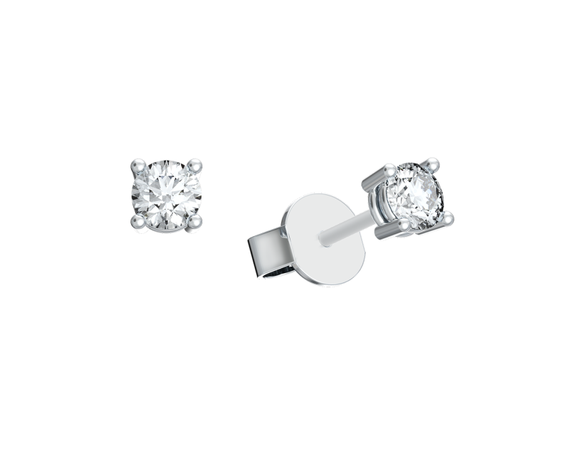Auroses Hermosa Solitaire Earrings-White