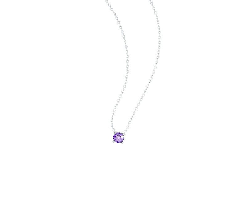 Auroses Hermosa Solitaire Necklace- Amethyst