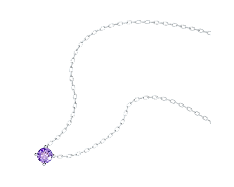Auroses Hermosa Solitaire Necklace- Amethyst